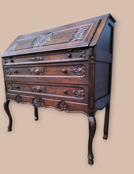 Antik neobarokk 2 fiókos szekreter.