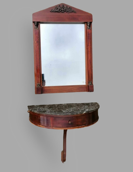 Art deco konzolasztal tükörrel