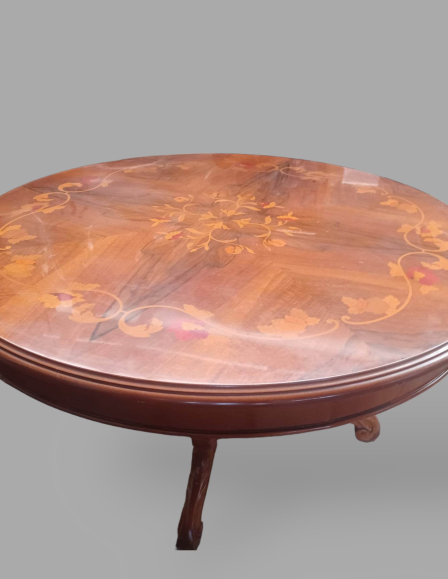 Barokk intarziás dohányzóasztal