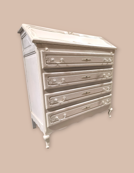 Neobarokk stílusú 4 fiókos festett szekreter.