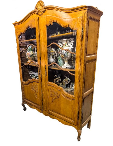 Neobarokk 2 ajtós vitrin,könyvszekrény 1.