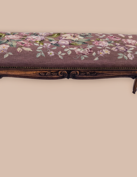 Neobarokk stílusú nagy méretű gobelines lábtartó,zsámoly