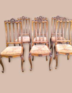 6 db antik neobarokk magas támlás szék.