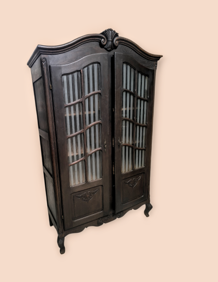 Antik neobarokk vitrin-könyvszekrény 1.