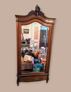 Antik barokk tükrös gardrób,ruhásszekrény 1.