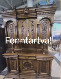 Antik neoreneszánsz óriás dió tálaló szekrény