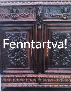 Antik, dúsan faragott neoreneszánsz komód / tálaló