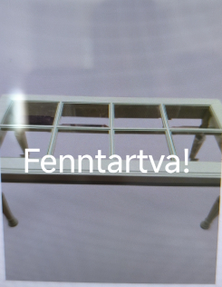 Üveglapos zöld provence dohányzóasztal