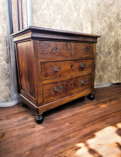 Antik, XIX. századi tömör tölgyfa komód