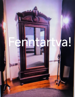 Antik tükrös gardrób,ruhás szekrény.