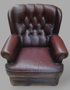 Chesterfield jellegű bőr fotel