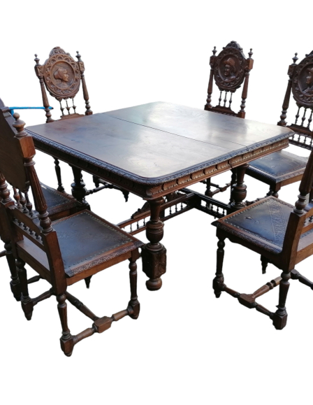 Antik Breton stílusú étkező(asztal+6 szék)