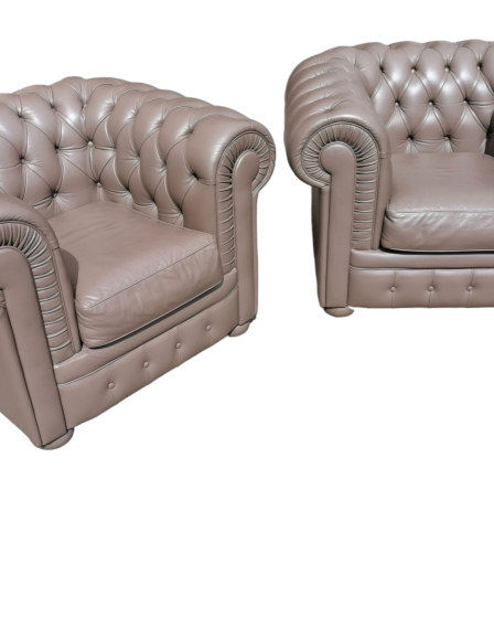 Chesterfield valódi bőr fotel(pár)