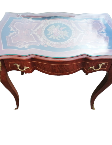 Barokk intarziás,rézdíszítéses asztal,konzolasztal