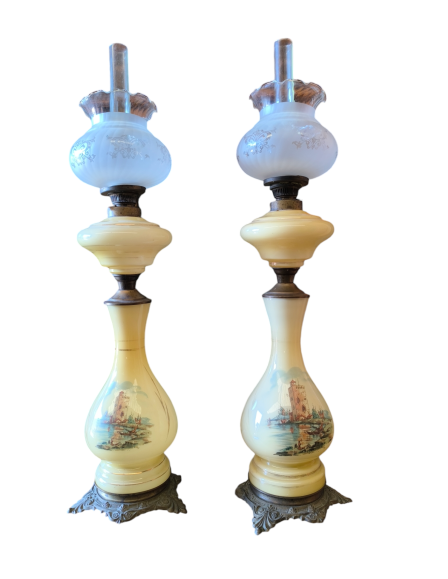 Üveg petróleumlámpa -pár