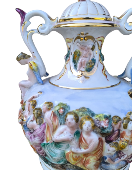 Capodimonte fedeles porcelán serleg,váza 1.