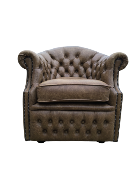 Chesterfield stílusú valódi bőr fotel