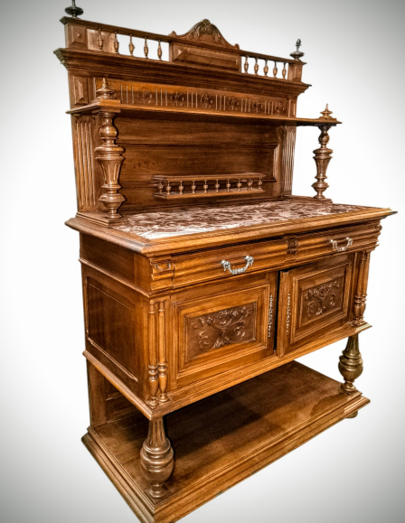 Antik márványlapos pohárszék,komód.