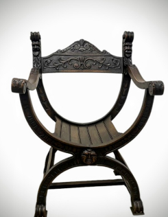 Antik Savonarola karosszék,szék