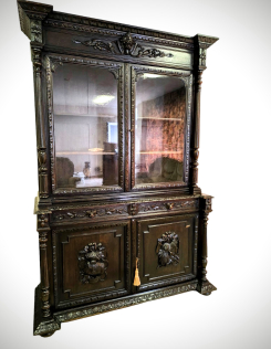 Antik neoreneszánsz vitrin,tálaló szekrény