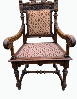 Antik kárpitozott neoreneszánsz fotel