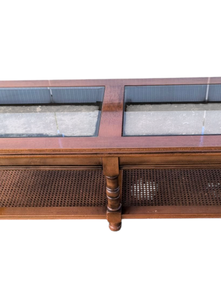 Üveglapos szögletes dohányzóasztal