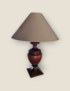 Intarzia berakásos fa asztali lámpa