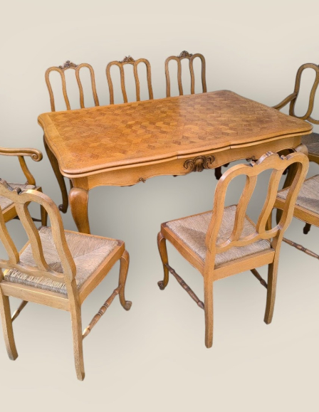 Neobarokk 8 személyes étkező garnitúra .