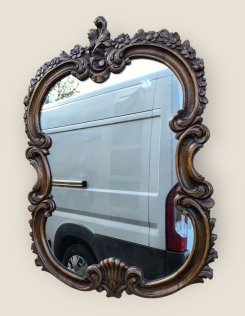 Antik barokk tükör fa keretben 1.