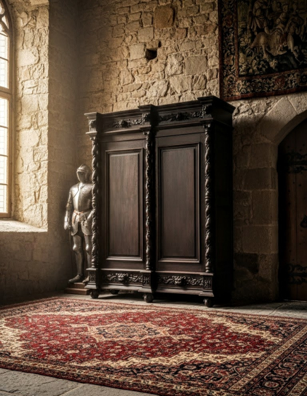 Impozáns Antik Neoreneszánsz Szekrény – Dúsan faragott, 19. sz. végi mestermunka
