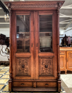 Antik könyvszekrény,vitrin.