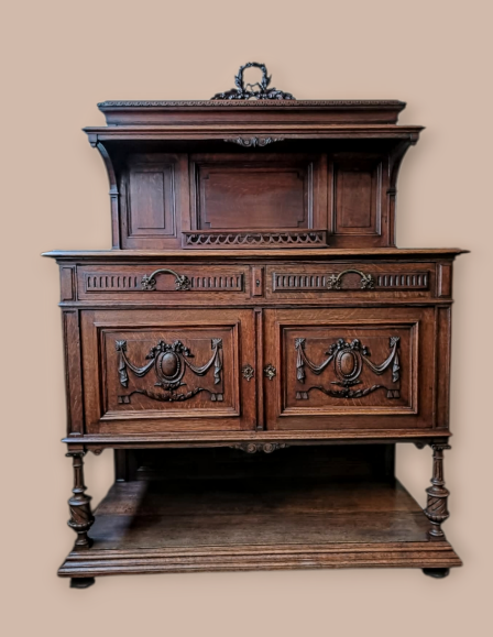 Antik pohárszék,emelvényes komód.